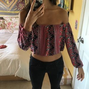 Tribal off the shoulder top